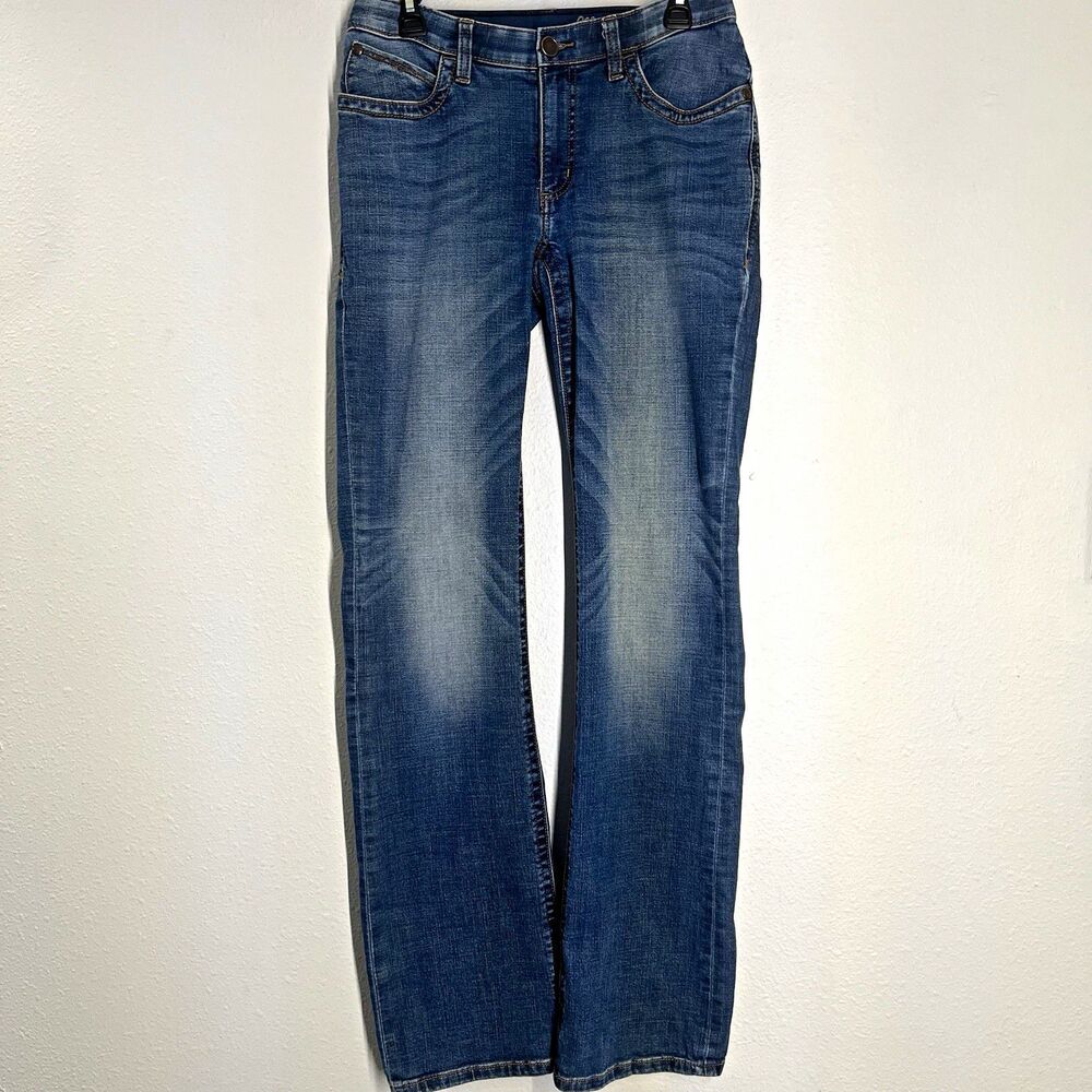 Wrangler Women’s Jeans Medium Wash Blue Denim Bootcut Mid Rise Stretch Size 7
